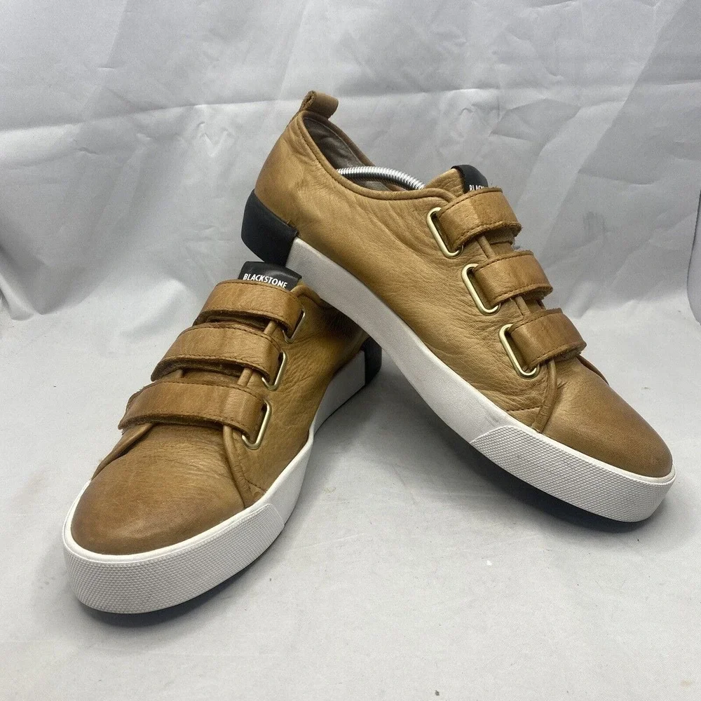 Blackstone PM41 3-Strap Brown Low Premium Handmade Sneakers Mens Size 11 US/45EU